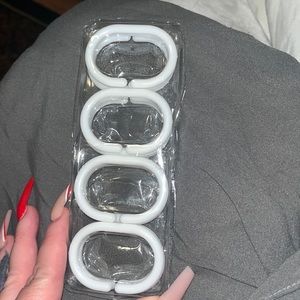 12pc white shower curtain hooks